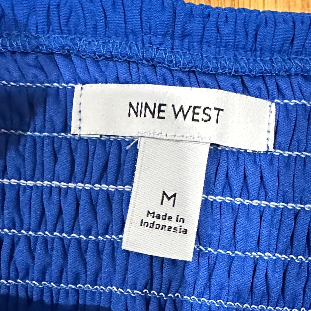 *last chance* Nine West | Women’s Elegant Blue Puff Sleeve Top - Picture 11 of 13
